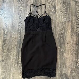 Express Elegant Black Strappy Dress